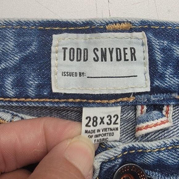 Todd Snyder Men's Slim Fit Jeans 28 x 32 100% Cotton Light Distressed Blue Denim - Picture 4 of 12